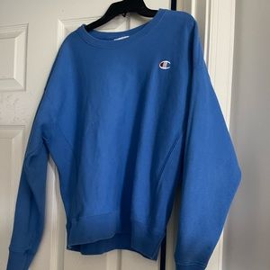 CHAMPION blue reverse weave crewneck